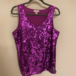 Sequin Tank Top Blouse